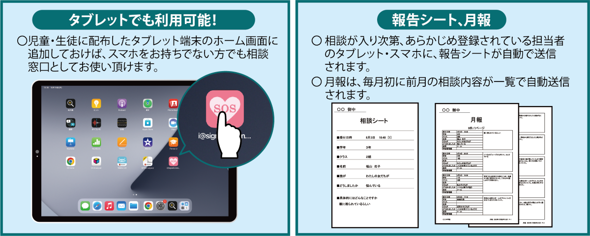 タブレット端末の利用と報告シートについて