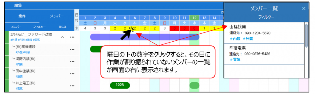 スケジュール管理システム空き表示